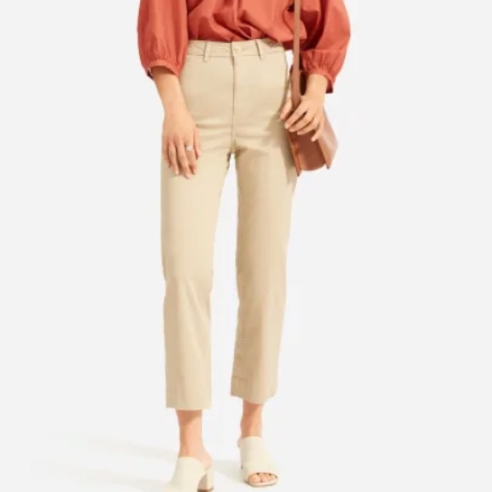Everlane Straight Leg Pants in Beige